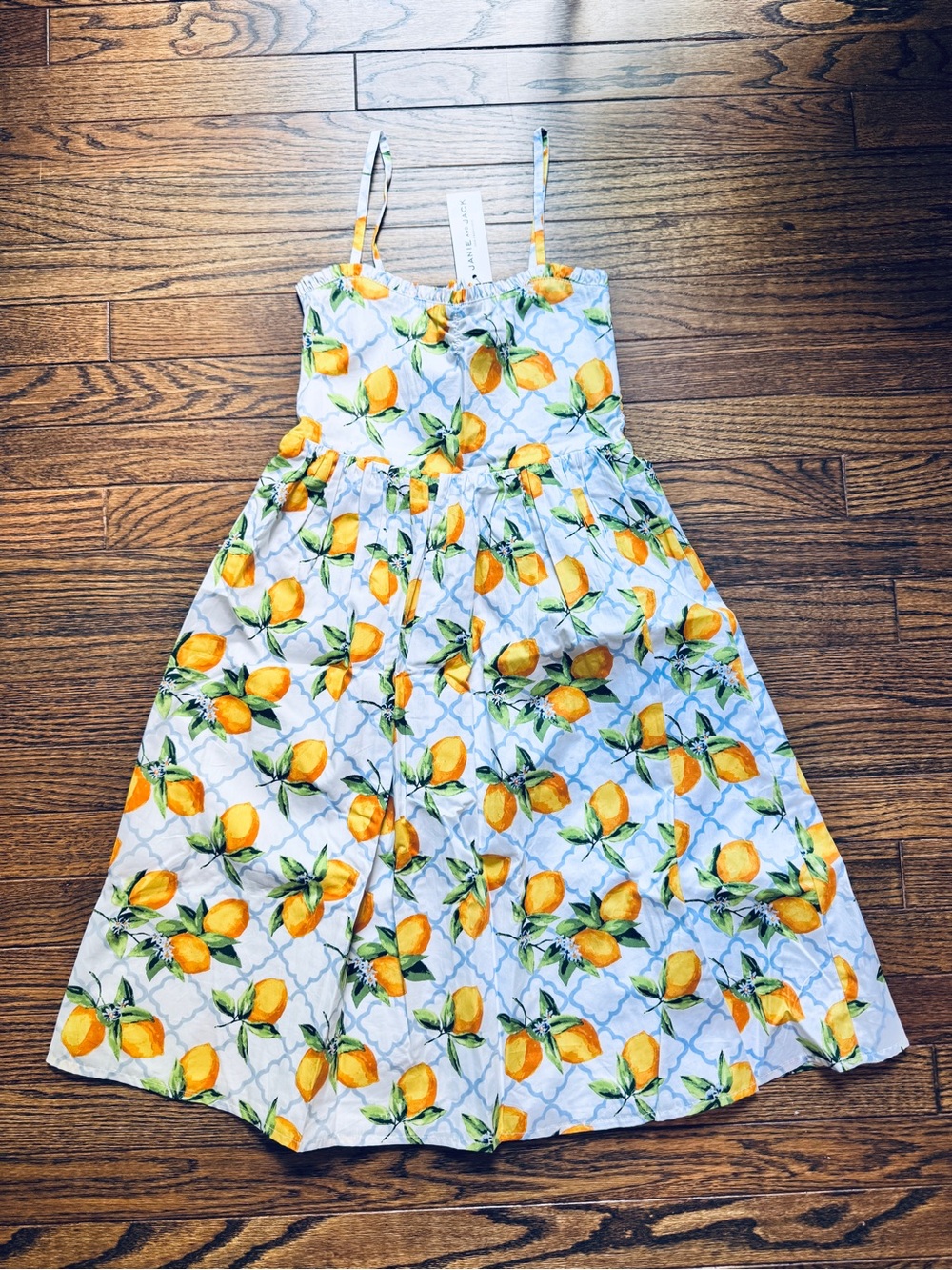 Janie and Jack White Midi Sundress with Yellow Lemon Print 🍋